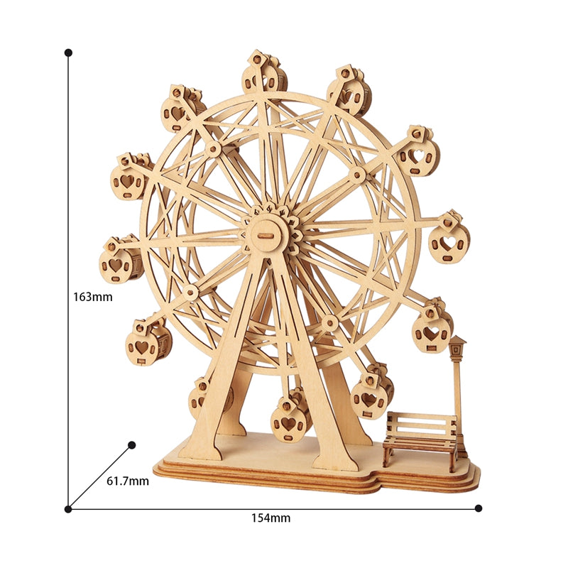 Herzerl Riesenrad 3D-Holzpuzzle