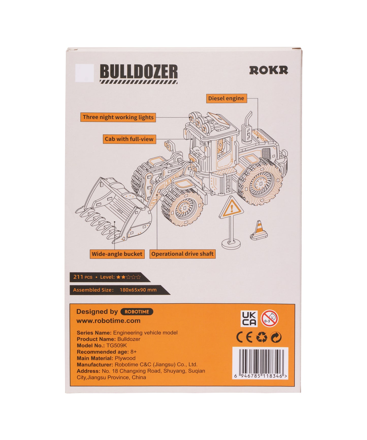 Bulldozer 3D-Holzpuzzle